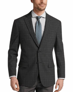 Awearness Kenneth Cole Slim Fit Sport Coat, Charcoal Plaid
