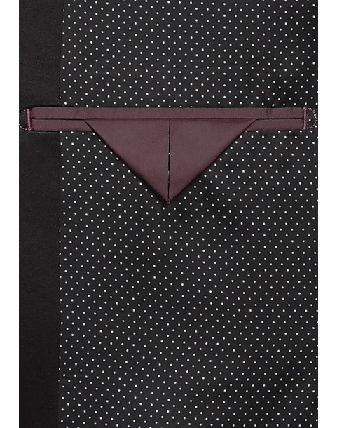 After Hours Slim Fit Shawl Collar Jacquard Dinner Jacket, Black Geometric - Image 3