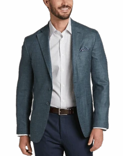 Joseph Abboud Slim Fit Sport Coat, Blue And Green Textured