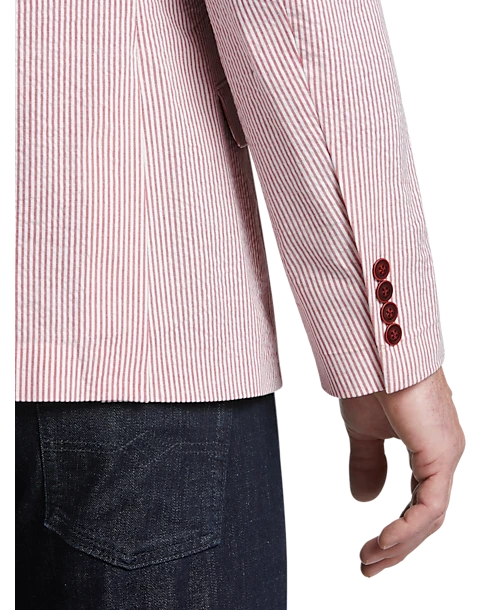 Nautica Modern Fit Sports Coat, Red Seersucker - Image 2