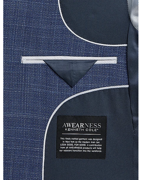 Awearness Kenneth Cole Modern Fit Sport Coat, Blue Tic - Image 3