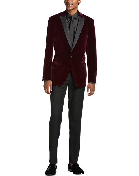 Paisley & Gray Slim Fit Dinner Jacket, Crimson Red - Image 4