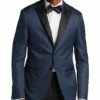 After Hours Slim Fit Satin Peak Lapel Dinner Jacket, Blue Paisley