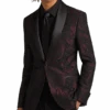 After Hours Slim Fit Shawl Collar Dinner Jacket, Burgundy Paisley