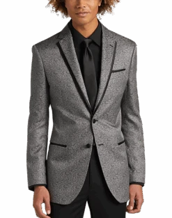 Egara Slim Fit Notch Lapel Dinner Jacket, Gray Paisley
