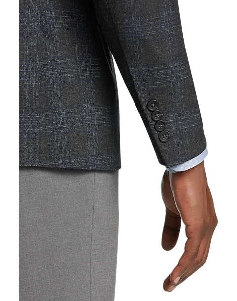 Pronto Uomo Modern Fit Sport Coat, Charcoal Plaid - Image 2