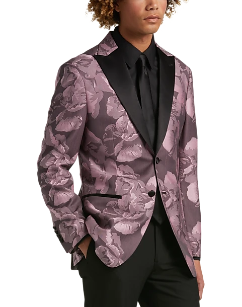 Egara Slim Fit Dinner Jacket Pink Floral