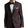 Egara Slim Fit Dinner Jacket, Burgundy Tapestry Jacquard