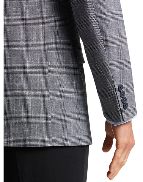 Michael Strahan Classic Fit Sport Coat, Gray Plaid - Image 2