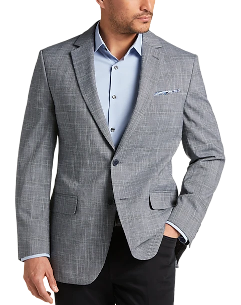 Michael Strahan Classic Fit Sport Coat, Gray Plaid