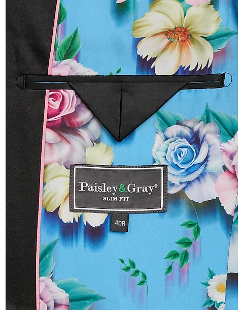 Paisley & Gray Slim Fit Dinner Jacket, Multicolor Abstract Art - Image 4