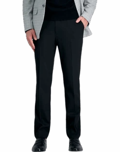 J.M. Haggar Premium 4-Way Stretch Classic Fit Dress Pants, Black Sharkskin