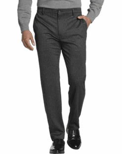 Michael Strahan Modern Fit Dress Pants, Gray Pinstripe