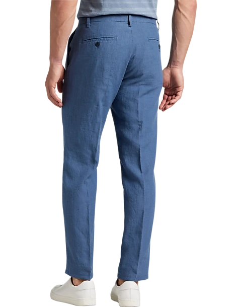 Joseph Abboud Modern Fit Linen-Blend Pants, Black - Image 2
