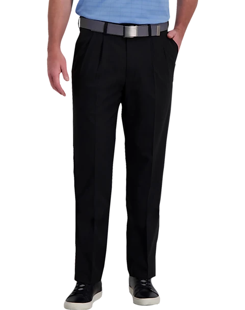 Haggar Cool Right® Performance Flex Classic Fit Pleated-Front Pants, Black