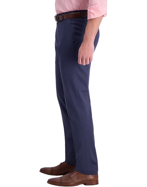 Haggar Iron-Free Premium Khaki™ Slim/Straight Fit Flat-Front Pants, Heather Gray - Image 3