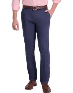 Haggar Iron-Free Premium Khaki™ Slim/Straight Fit Flat-Front Pants, Indigo