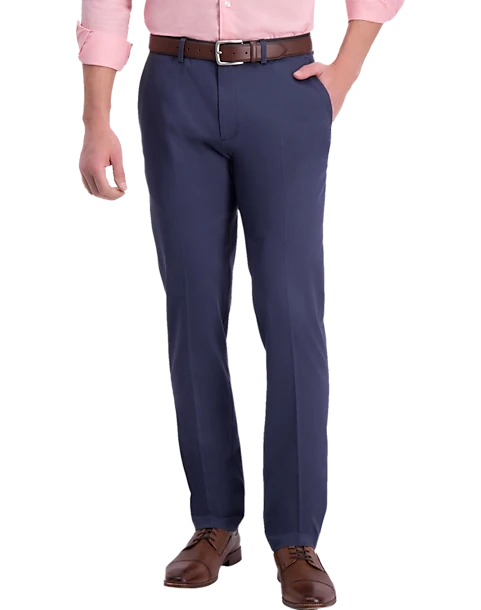 Haggar Iron-Free Premium Khaki™ Slim/Straight Fit Flat-Front Pants, Indigo