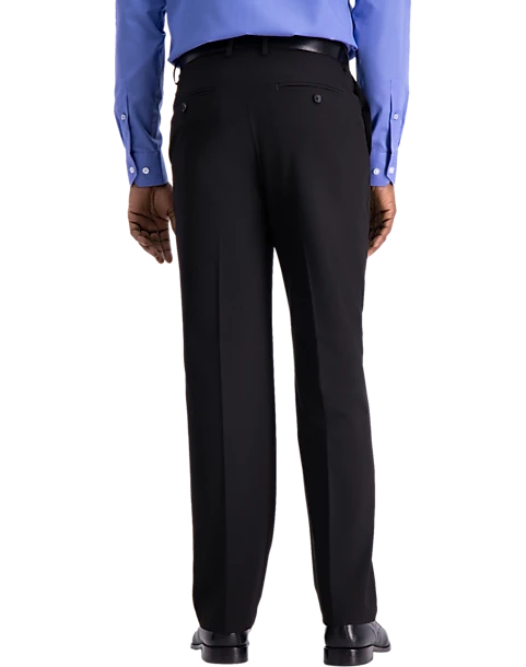 J.M. Haggar™ 4-Way Stretch Classic Fit Flat-Front Pants, Black - Image 2
