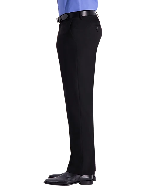J.M. Haggar™ 4-Way Stretch Classic Fit Flat-Front Pants, Black - Image 3