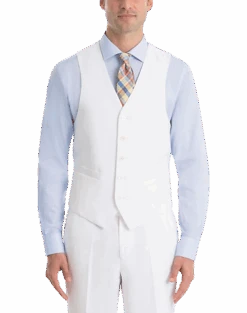 Lauren By Ralph Lauren Classic Fit Linen Suit Separates Vest, White