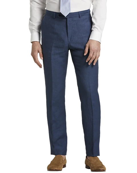 JOE Joseph Abboud Linen Slim Fit Suit Separates Dress Pant, Navy Blue