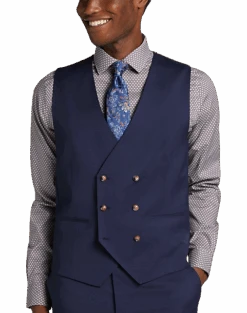 Tayion Classic Fit Suit Separates Double Breasted Vest, Navy