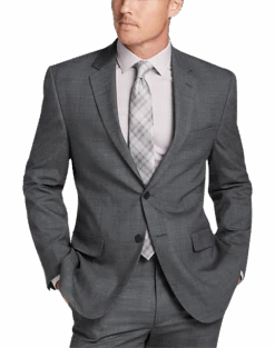 Awearness Kenneth Cole Modern Fit Suit, Gray Plaid