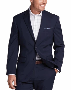 Pronto Uomo Platinum Platinum Modern Fit Suit, Navy Windowpane Plaid