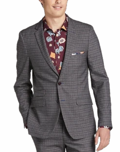Paisley & Gray Slim Fit Suit Separates Coat, Red Check