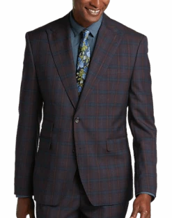 Tayion Classic Fit Suit Separates Coat, Burgundy Plaid