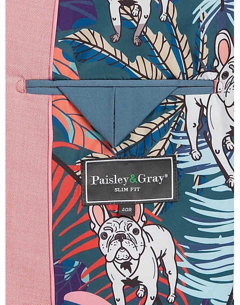 Paisley & Gray Slim Fit Suit Separates Coat, Pink Carnation - Image 4