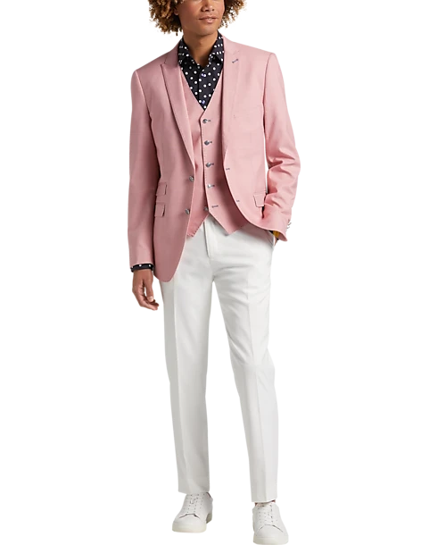 Paisley & Gray Slim Fit Suit Separates Coat, Pink Carnation - Image 6