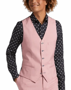 Paisley & Gray Slim Fit Suit Separates Vest, Pink Carnation
