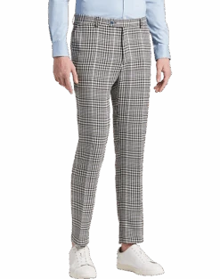 Paisley & Gray Slim Fit Suit Separates Pants, Black And White Houndstooth