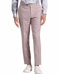 Paisley & Gray Slim Fit Suit Separates Pants, Cranberry Windowpane