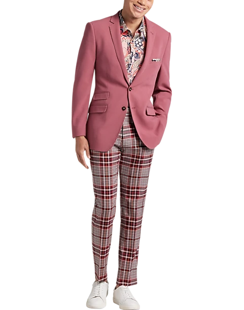 Paisley & Gray Slim Fit Suit Separates Coat, Dark Pink - Image 6