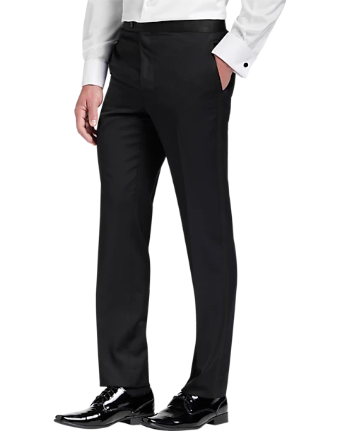 Joseph Abboud Black Label Modern Fit Suit Separates Tuxedo Pants, Black - Image 2