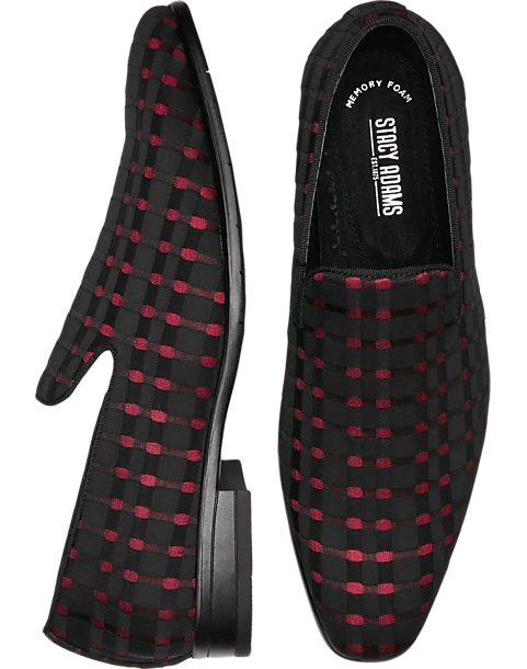 Stacy Adams Stiles Formal Loafers, Red & Black Basketweave
