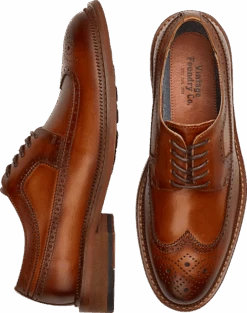 Vintage Foundry Long Wingtip Oxfords, Tan