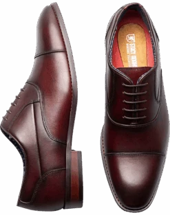 Stacy Adams Kallum Cap Toe Lace-Up Dress Shoes, Burgundy