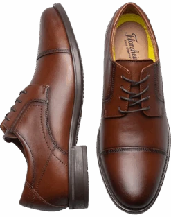 Florsheim Midtown Cap Toe Lace Up Oxfords, Cognac