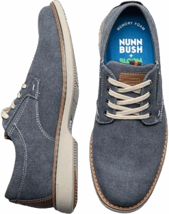 Nunn Bush Otto Canvas Plain Toe Oxfords, Gray