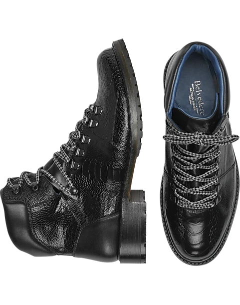 Belvedere Como Ostrich Hiking Boots, Antique Brandy