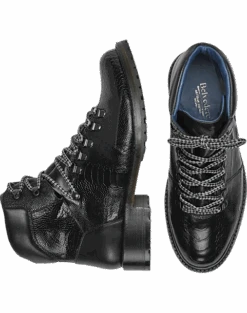 Belvedere Como Ostrich Hiking Boots, Black