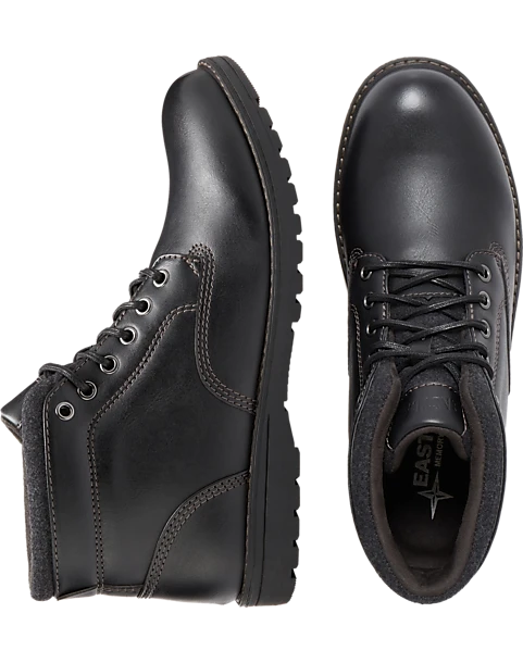 Eastland Finn Plain Toe Lace Up Boots, Black