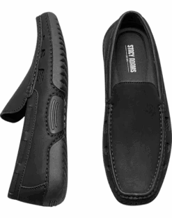 Stacy Adams Delray Moc Toe Slip Ons, Black