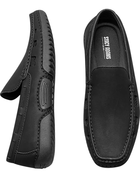 Stacy Adams Delray Moc Toe Slip Ons, Black