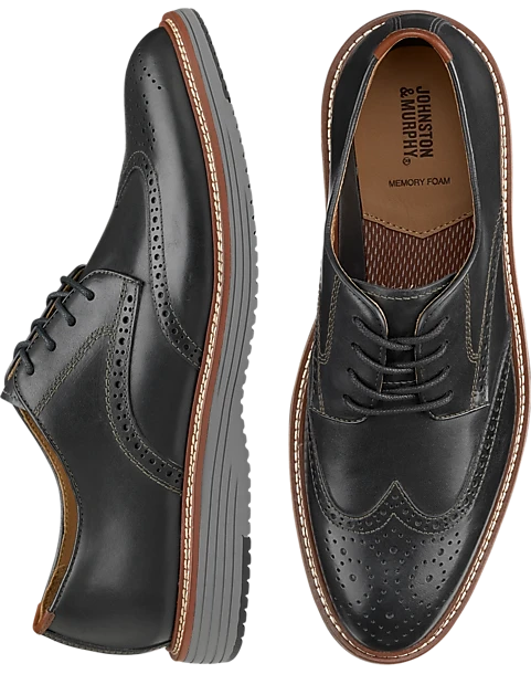 Johnston & Murphy Upton Wingtip Oxfords, Tan