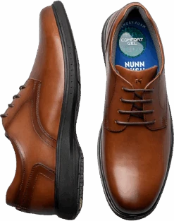 Nunn Bush KORE PRO Plain Toe Oxfords, Cognac